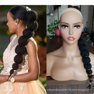 18inch Synthetic Lantern Bubble Braids Straight Ponytail Drawstring Hair Extension For Women Clip in hair